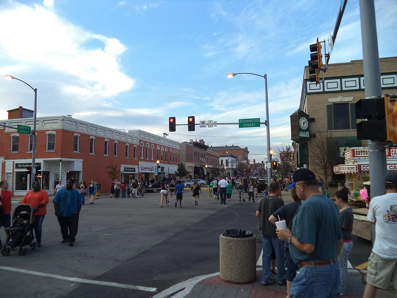 People walking through downtown Morris Illinois during the Grundy County Corn Festival